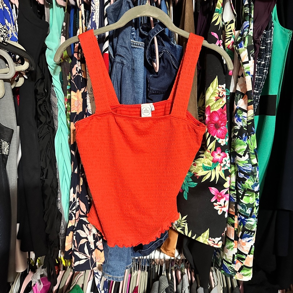 Paper Crane Vibrant Red Tank Top